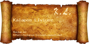 Kalapos Líviusz névjegykártya